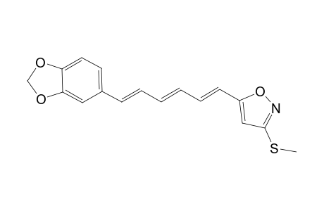 5-[(1E,3E,5E)-6-(1,3-benzodioxol-5-yl)hexa-1,3,5-trienyl]-3-(methylthio)isoxazole