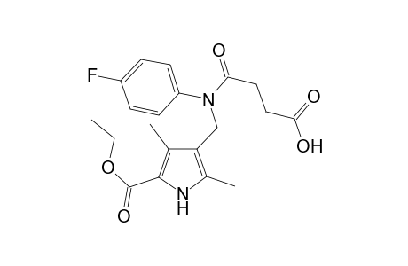 4-[(5-ethoxycarbonyl-2,4-dimethyl-1H-pyrrol-3-yl)methyl-(4-fluorophenyl)amino]-4-oxidanylidene-butanoic acid