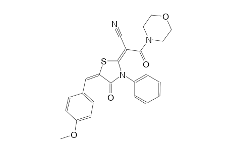 (2E)-2-[(5E)-5-(4-methoxybenzylidene)-4-oxo-3-phenyl-1,3-thiazolidin-2-ylidene]-3-(4-morpholinyl)-3-oxopropanenitrile