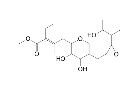 Methyl 2-ethyl-3-methyl-4-[tetrahydro-3,4-dihydroxy-5-[[3-(2-hydroxy-1-methylpropyl]oxiranyl]methyl]-2H-pyran-2-yl]-2-butenoic acidester