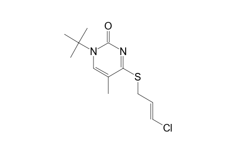 2(1H)-Pyrimidinone, 4-[(3-chloro-2-propenyl)thio]-1-(1,1-dimethylethyl)-5-methyl-
