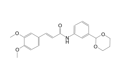 (2E)-3-(3,4-dimethoxyphenyl)-N-[3-(1,3-dioxan-2-yl)phenyl]-2-propenamide