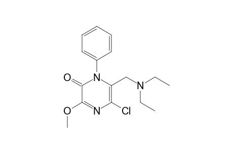 5-chloranyl-6-(diethylaminomethyl)-3-methoxy-1-phenyl-pyrazin-2-one