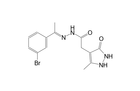 1H-pyrazole-4-acetic acid, 2,3-dihydro-5-methyl-3-oxo-, 2-[(E)-1-(3-bromophenyl)ethylidene]hydrazide
