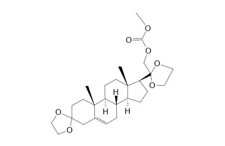 21-Hydroxypregn-5-ene-3,20-dione, cyclic bis(ethylene acetal), methyl carbonate