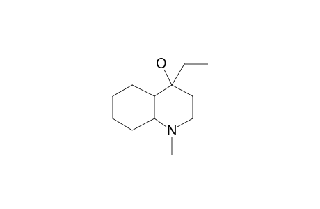 1-Methyl-4(equat)ethyl-trans-decahydroquinol-4(axial)-ol