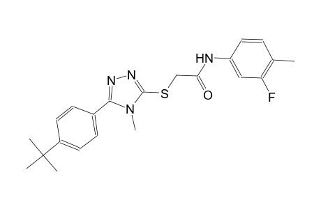 2-{[5-(4-tert-butylphenyl)-4-methyl-4H-1,2,4-triazol-3-yl]sulfanyl}-N-(3-fluoro-4-methylphenyl)acetamide