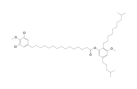 Benzenepentadecanoic acid, 3,5-dichloro-4-methoxy-, 3-methoxy-2-(9-methyldecyl)-5-(4-methylpentyl)phenyl ester