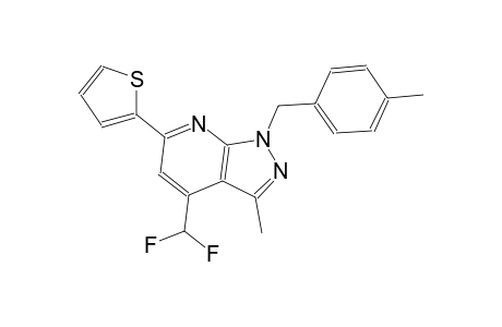 1H-pyrazolo[3,4-b]pyridine, 4-(difluoromethyl)-3-methyl-1-[(4-methylphenyl)methyl]-6-(2-thienyl)-