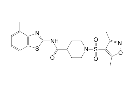 1-[(3,5-dimethyl-4-isoxazolyl)sulfonyl]-N-(4-methyl-1,3-benzothiazol-2-yl)-4-piperidinecarboxamide