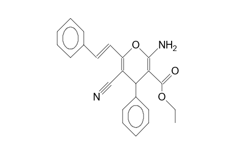2-Amino-5-cyano-4-phenyl-6-(2-phenyl-ethenyl)-4H-pyran-3-carboxylic acid, ethyl ester