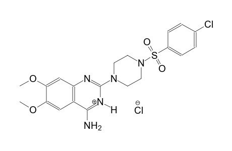 4-amino-2-{4-[(4-chlorophenyl)sulfonyl]-1-piperazinyl}-6,7-dimethoxyquinazolin-3-ium chloride