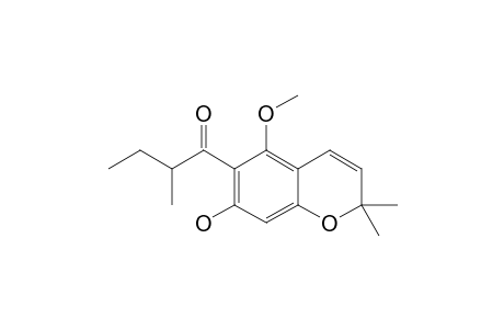 7-HYDROXY-2,2-DIMETHYL-5-METHOXY-6-2'-METHYLBUTANOYL-CHROMENE;RHYNCHONIN-B