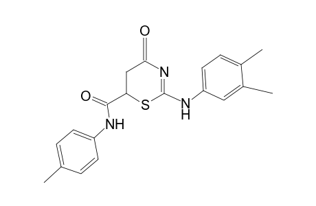 2-(3,4-dimethylanilino)-4-keto-N-(p-tolyl)-5,6-dihydro-1,3-thiazine-6-carboxamide
