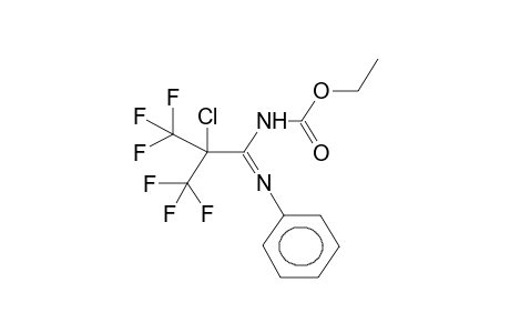 ALPHA-CHLOROHEXAFLUOROISOBUTYRIC ACID, N-PHENYL-N'-CARBOETHOXYAMIDINE