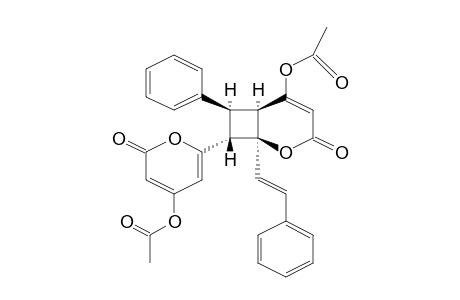 6-(5-(Acetyloxy)-3-oxo-7-phenyl-1-[(E)-2-phenylethenyl]-2-oxabicyclo[4.2.0]oct-4-en-8-yl)-2-oxo-2H-pyran-4-yl acetate