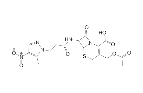 3-[(acetyloxy)methyl]-7-{[3-(5-methyl-4-nitro-1H-pyrazol-1-yl)propanoyl]amino}-8-oxo-5-thia-1-azabicyclo[4.2.0]oct-2-ene-2-carboxylic acid