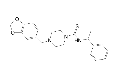4-(1,3-benzodioxol-5-ylmethyl)-N-(1-phenylethyl)-1-piperazinecarbothioamide
