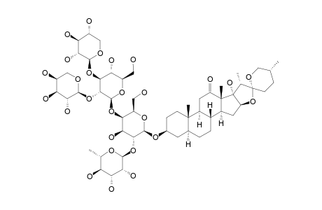 NIGRUMNIN-II;(25R)-3-BETA,17-ALPHA-DIHYDROXY-5-ALPHA-SPIROSTAN-12-ONE-3-O-BETA-D-XYLOPYRANOSYL-(1->3)-[ALPHA-L-ARABINOPYRANOSYL-(1->2)]-BETA-D-GLUC