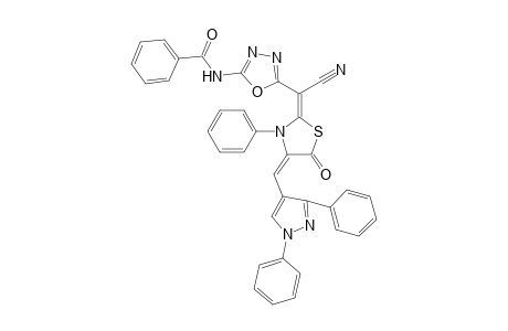 N-(5-(Cyano-4-((1,3-diphenyl-1H-pyrazol-4-yl)methylene-5-oxo-3-phenylthiazolidin-2-ylidene)methyl)-1,3,4-oxadiazol-2-yl)benzamide