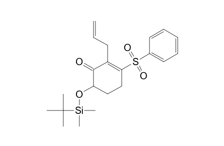 2-Cyclohexen-1-one, 6-[[(1,1-dimethylethyl)dimethylsilyl]oxy]-3-(phenylsulfonyl)-2-(2-propenyl)-, (.+-.)-
