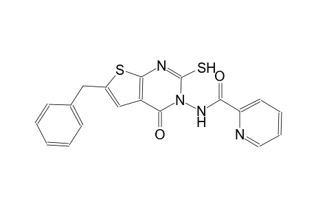 N-(6-benzyl-4-oxo-2-sulfanylthieno[2,3-d]pyrimidin-3(4H)-yl)-2-pyridinecarboxamide