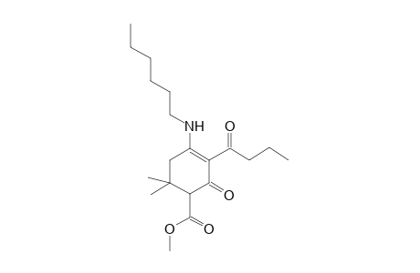 3-Butyryl-4-hexylamino-6,6-dimethyl-2-oxo-cyclohex-3-enecarboxylic acid methyl ester