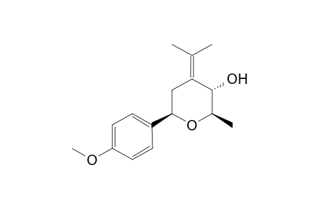(2R,3S,6R)-6-(4-Methoxyphenyl)-2-methyl-4-(propan-2-ylidene)oxan-3-ol