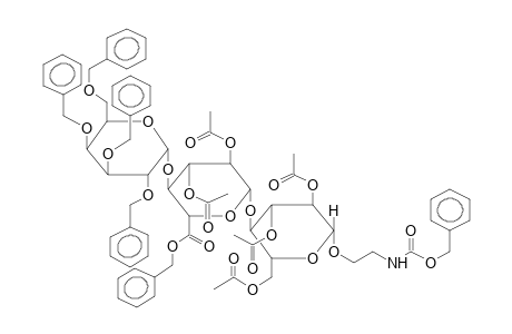 BENZYL[2-(BENZYLOXYCARBONYLAMINO)ETHYL-2,3,6,2',3'-PENTA-O-ACETYL-4'-O-(2,3,4,6-TETRA-O-BENZYL-ALPHA-D-GALACTOPYRANOSYL)-BETA-CELLOBIOSIDE]URONATE