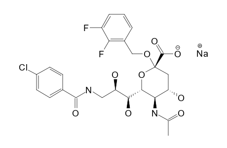SODIUM_(2,3-DIFLUOROBENZYL_5-ACETAMIDO-9-(4-CHLOROBENZAMIDO)-3,5,9-TRIDEOXY-D-GLYCERO-ALPHA-D-GALACTO-2-NONULOPYRANOSID)-ONATE