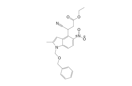 3-(1-benzyloxymethyl-2-methyl-5-nitro-1H-indol-4-yl)-3-cyanopropionic acid ethyl ester