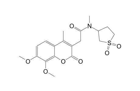 2H-1-benzopyran-3-acetamide, 7,8-dimethoxy-N,4-dimethyl-2-oxo-N-(tetrahydro-1,1-dioxido-3-thienyl)-