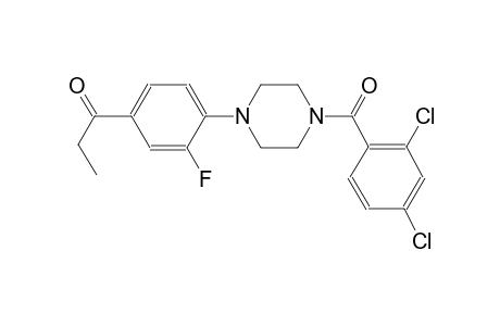 1-[4-[4-(2,4-dichlorobenzoyl)piperazino]-3-fluoro-phenyl]propan-1-one