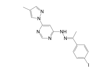 N-[(E)-1-(4-iodophenyl)ethylideneamino]-6-(4-methyl-1-pyrazolyl)-4-pyrimidinamine