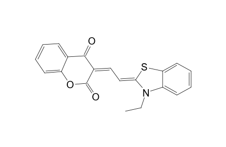 2H-1-benzopyran-2,4(3H)-dione, 3-[2-(3-ethyl-2(3H)-benzothiazolylidene)ethylidene]-