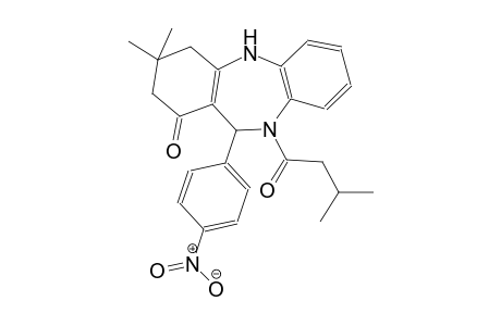 1H-dibenzo[b,e][1,4]diazepin-1-one, 2,3,4,5,10,11-hexahydro-3,3-dimethyl-10-(3-methyl-1-oxobutyl)-11-(4-nitrophenyl)-