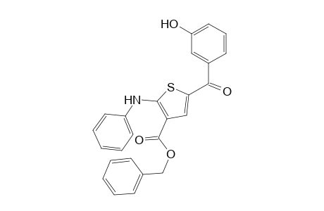 3-Thiophenecarboxylic acid, 5-(3-hydroxybenzoyl)-2-(phenylamino)-, phenylmethyl ester