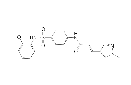 (2E)-N-{4-[(2-methoxyanilino)sulfonyl]phenyl}-3-(1-methyl-1H-pyrazol-4-yl)-2-propenamide