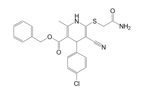 3-pyridinecarboxylic acid, 6-[(2-amino-2-oxoethyl)thio]-4-(4-chlorophenyl)-5-cyano-1,4-dihydro-2-methyl-, phenylmethyl ester