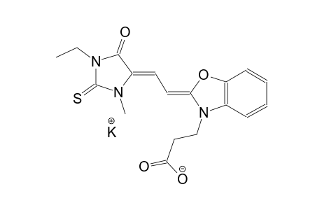 potassium 3-((2Z)-2-[(2Z)-2-(1-ethyl-3-methyl-5-oxo-2-thioxo-4-imidazolidinylidene)ethylidene]-1,3-benzoxazol-3(2H)-yl)propanoate