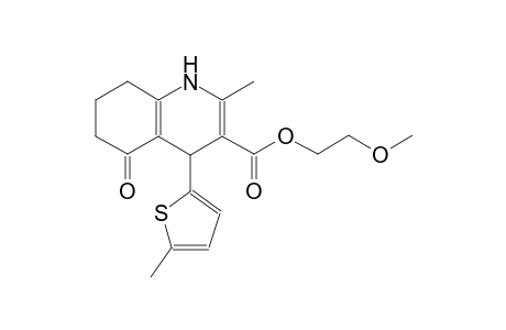 2-methoxyethyl 2-methyl-4-(5-methyl-2-thienyl)-5-oxo-1,4,5,6,7,8-hexahydro-3-quinolinecarboxylate