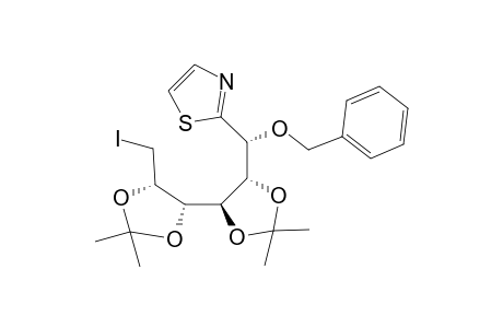 1-O-Benzyl-6-deoxy-6-iodo-2,3:4,5-bis-O-(1-methylethylidene)-1-(2-thiazolyl)-D-glycero-D-gulo-hexitol