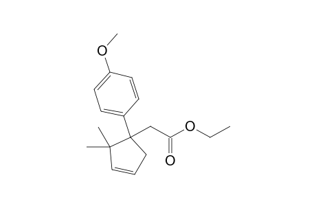 Ethyl 2-[1'-(p-methoxyphenyl)-5',5'-dimethylcyclopent-3'-en-1'-yl]-acetate