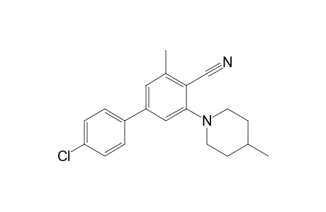 4-(4-chlorophenyl)-2-methyl-6-(4-methyl-1-piperidinyl)benzonitrile