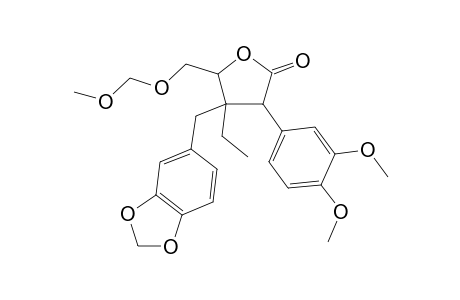(3R*,4S*,5R*)-3-Ethyl-3-[3,4-(methylenedioxy)benzyl]-4-[[(methoxymethyl)oxy]methyl]-5-(3,4-dimethoxyphenyl]-.gamma.-butyrolactone