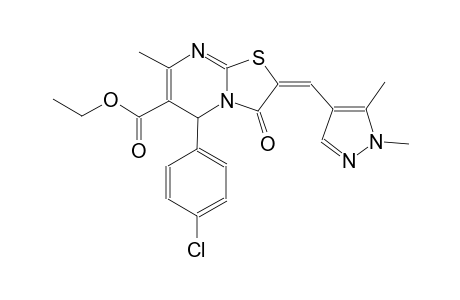 (2E)-5-(4-chlorophenyl)-2-[(1,5-dimethyl-4-pyrazolyl)methylidene]-7-methyl-3-oxo-5H-thiazolo[3,2-a]pyrimidine-6-carboxylic acid ethyl ester