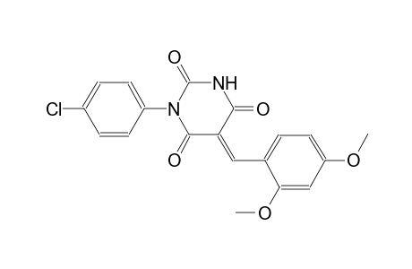 (5E)-1-(4-chlorophenyl)-5-(2,4-dimethoxybenzylidene)-2,4,6(1H,3H,5H)-pyrimidinetrione