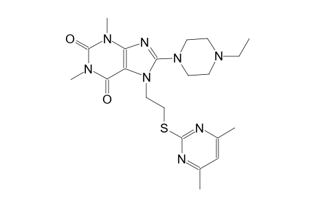 7-{2-[(4,6-dimethyl-2-pyrimidinyl)sulfanyl]ethyl}-8-(4-ethyl-1-piperazinyl)-1,3-dimethyl-3,7-dihydro-1H-purine-2,6-dione