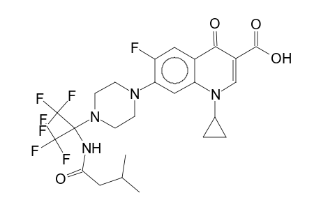 1-cyclopropyl-6-fluoranyl-7-[4-[1,1,1,3,3,3-hexakis(fluoranyl)-2-(3-methylbutanoylamino)propan-2-yl]piperazin-1-yl]-4-oxidanylidene-quinoline-3-carboxylic acid