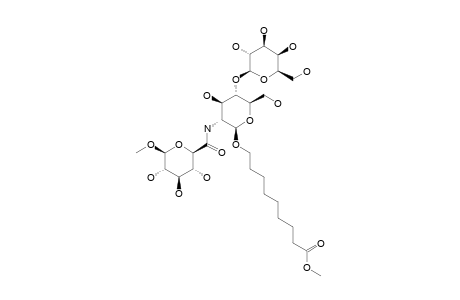 8-METHOXYCARBONYLOCTYL-BETA-D-GALACTOPYRANOSYL-(1->4)-2-DEOXY-2-(METHYL-BETA-D-GLUCOHEXOPYRANOSYLURONAMIDE)-BETA-D-GLUCOPYRANOSIDE